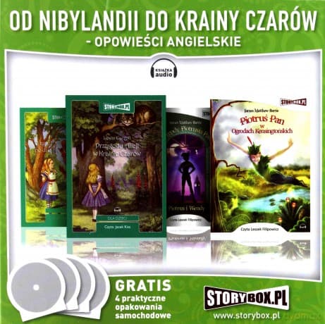 Od Nibylandii do Krainy czarów - opowieści angielskie: O tym, co Alicja odkryła po drugiej stronie Lustra / Przygody Alicji w Krainie Czarów / Przygody Piotrusia Pana. Piotruś i Wendy / Piotruś Pan w Ogrodach Kensingtońskich BOX