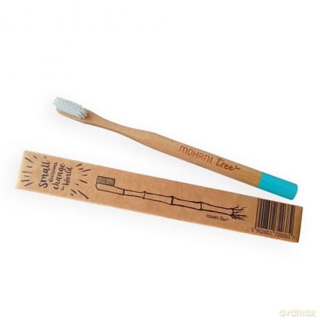 Bambusowa szczoteczka do zębów Mohani - turkusowa, włosie miękkie