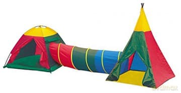 Namioty połączone tunelem