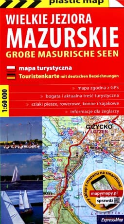 Plastic map Wielkie Jeziora Mazurskie 1:60 000