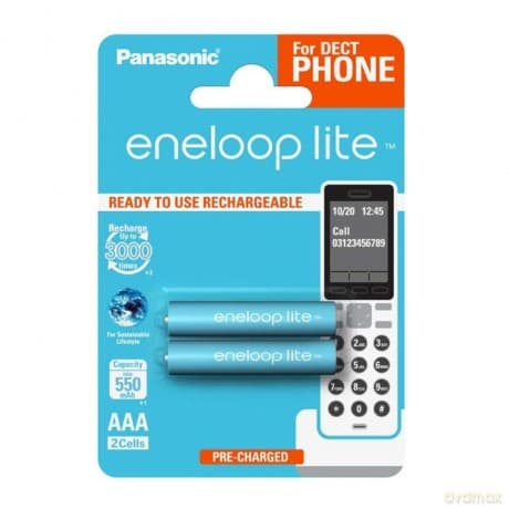 Panasonic Eneloop Lite R03/AAA 550mAh akumulatory - 2 szt blister (dla telefonów DECT)