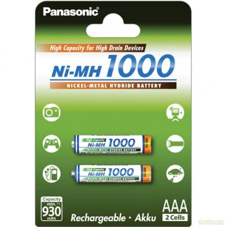 Panasonic R03/AAA 1000mAh akumulator - 2 szt blister