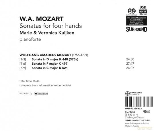 Marie Kuijken, Veronica Kuijken: Wolfgang Amadeus Mozart: Sonatas For Four Hands (Hybrid)