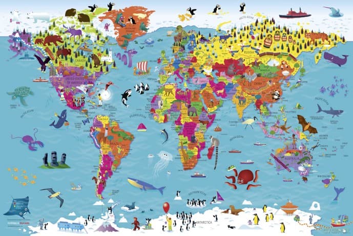 Collins Children's World Wall Map: An illustrated poster for your wall: 12 (Collins Children's Poster)