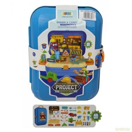 Ciastolina w walizce roboty drogowe 42 el.