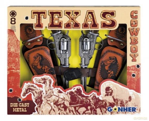 Zestaw kowbojski 2 rewolwery z kaburami (8 strzałów) GONHER