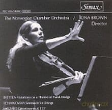 Iona Brown, The Norwegian Chamber Orchestra: Divertimento, B flat major, KV 137 (Wolfgang Amadeus Mozart); Variations on a Theme of Frank Bridge op.10 (Benjamin Britten); Serenade for Strings, op.48 (Pyotr Ilyich Tchaikovsky)