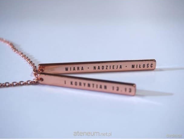 Naszyjnik różowe złoto - Wiara nadzieja miłość