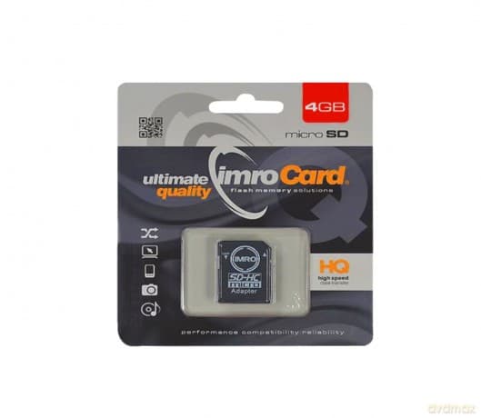 IMRO MicroSDHC 4GB kl.4 z adapterem