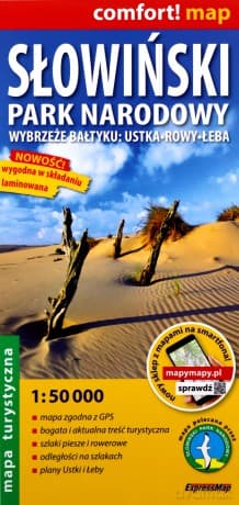 Słowiński Park Narodowy Wybrzeże Bałtyku: Ustka, Rowy, Łeba laminowana mapa turystyczna 1:50 000
