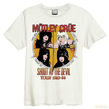 Motley Crue: Motley Crue Shout At The Devil Amplified Vintage White L T-shirt