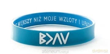 Opaska silikonowa - Bóg jest większy - turkus