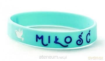 Opaska silikonowa - miłość - turkus