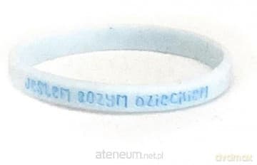 Opaska silikonowa dzieci - Jestem - błękit wąska