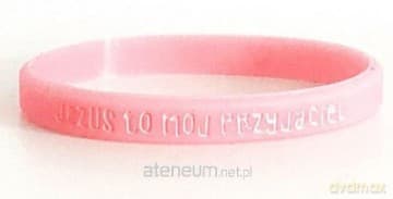 Opaska silikonowa dzieci - Jezus - róż wąska