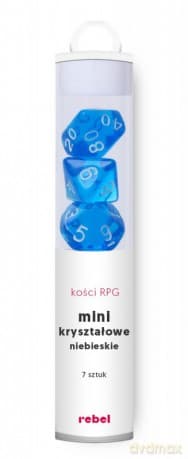 Komplet kości Mini Kryształowe Niebieskie
