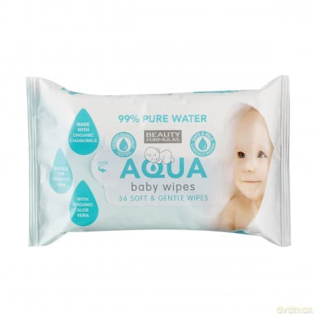 Beauty Formulas Baby Chusteczki nawilżane dla dzieci 99% Aqua 1op.-56szt