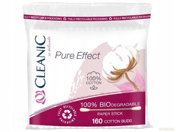 Cleanic Patyczki higieniczne Pure Effect -100% biodegradowalne 1op.-160 szt (folia)