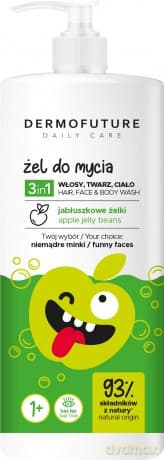 Dermofuture Daily Care Kids Żel 3in1 do mycia twarzy,ciała i włosów Jabłuszkowe Żelki 500 ml