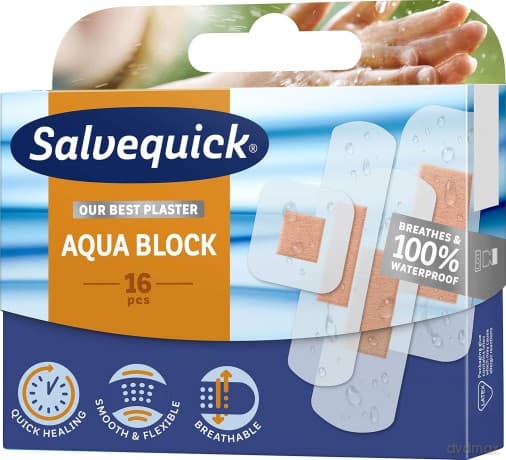 Salvequick Plastry Aqua Block 1op.-16szt