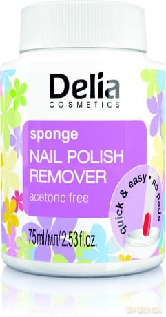 Delia Cosmetics Zmywacz do paznokci z gąbką bez acetonu 75 ml