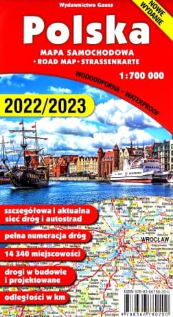 Polska. Mapa 1:700 000 wyd. foliowane - Opracowanie zbiorowe