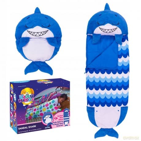 Śpiworek Happy Nappers Sandal niebieski rekinek