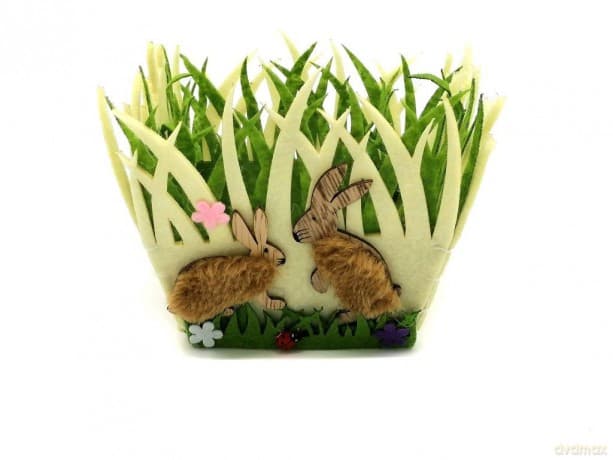 Koszyk Filc z królikiem 1 szt. wielkanoc
