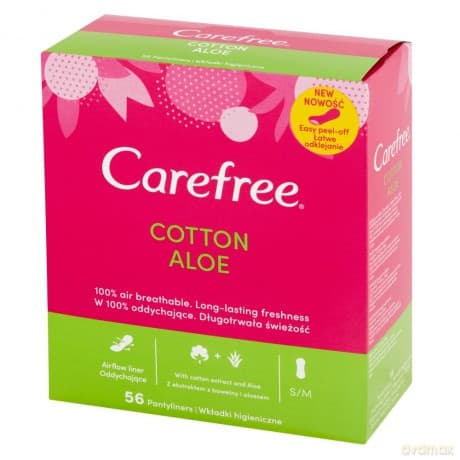 Carefree Cotton Aloe Wkładki higieniczne-56szt