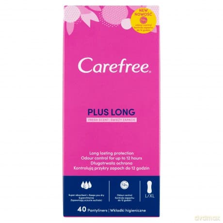 Carefree Plus Long Wkładki higieniczne Fresh Scent - świeży zapach-40szt