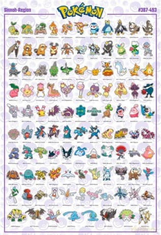 POKEMON - Plakat / Poster Sinnoh Pokemon French (91.5x61)