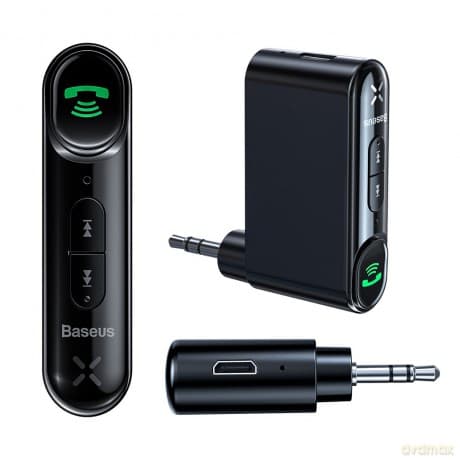 Baseus Qiyin odbiornik dźwięku Bluetooth audio AUX mini jack do samochodu czarny (WXQY-01)