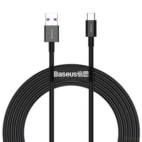 Baseus Superior kabel USB - USB Typ C 66 W (11 V / 6 A) Huawei SuperCharge SCP 2 m czarny (CATYS-A01)