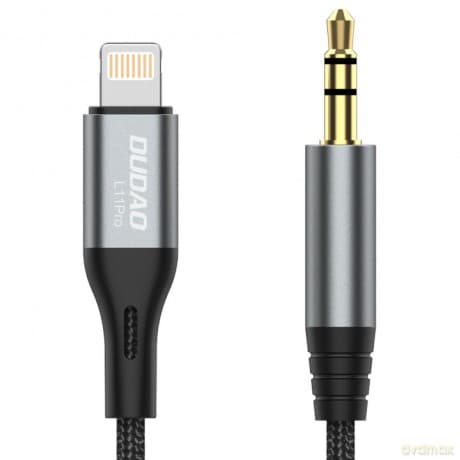 Dudao kabel audio Lightning - mini jack 3.5mm szary (L11PRO)