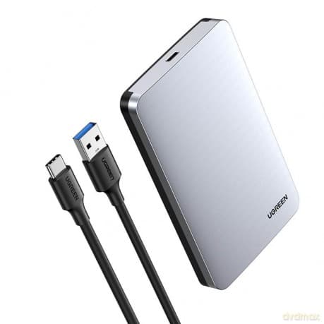 Ugreen kieszeń obudowa na dysk twardy 2,5'' SATA 3.0 6Gbps szary + kabel USB - USB Typ C 0,5m (CM300)