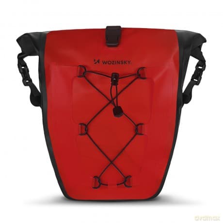 Wozinsky wodoodporna torba rowerowa sakwa na bagażnik 25l czerwony (WBB24RE)
