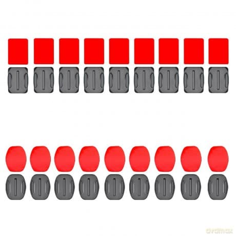 Zestaw baz montażowych płaskich i zaokrąglonych do kamer sportowych GoPro, DJI Osmo Action, EKEN, SJCam, Insta360 z taśmami 3M - 9 sztuk