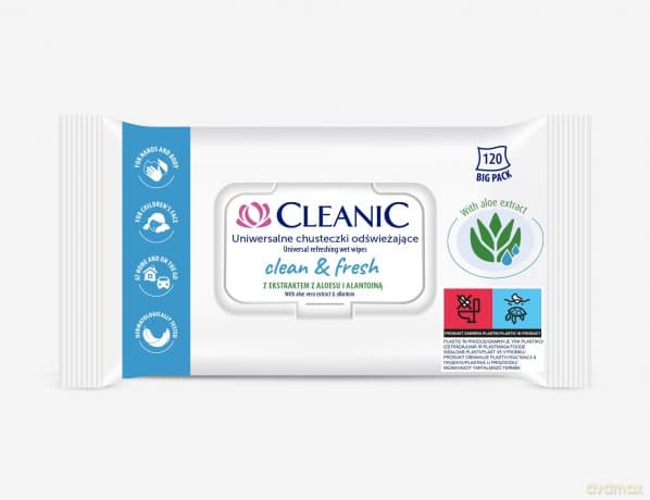 Cleanic Uniwersalne Chusteczki odświeżające Clean&Fresh 1op.-120 szt