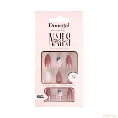 DONEGAL Sztuczne paznokcie - indyjski róż (3092) 1op.-24 szt