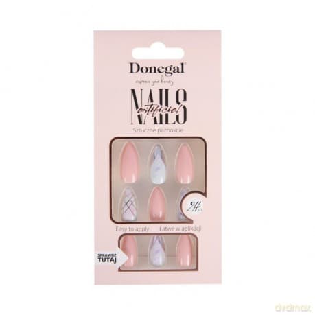 DONEGAL Sztuczne paznokcie - subtelny marmurek (3099) 1op.-24 szt