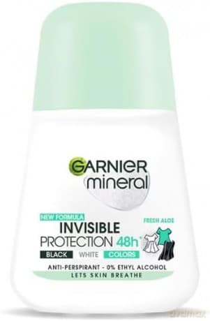 Garnier Mineral Dezodorant roll-on Invisible Protection 48h Fresh Aloe - Black,White,Colors 50 ml