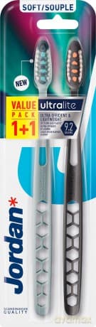Jordan Ultralite Szczoteczka do zębów DUO - soft 1op.-2 szt.(1+1) - mix kolorów