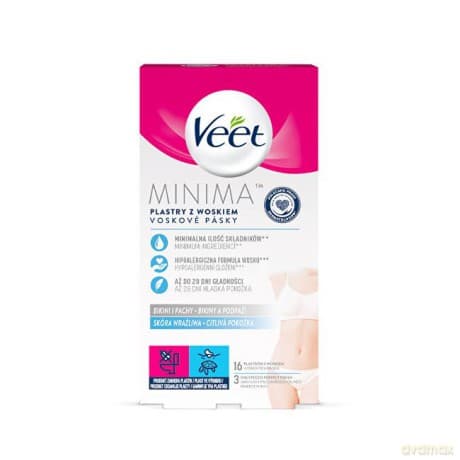 Veet Hypoallergenic wax straps bikini and armpits Mini has 16 pieces