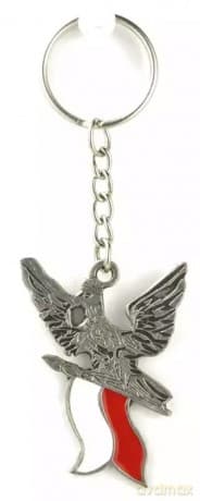Brelok metalowy Orzeł z flagą Polski ABINO