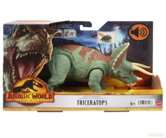 Jurassic World Dinozaur Dziki ryk Triceratops dinozaur HDX34 HDX17