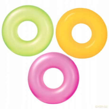 Koło do pływania neonowe 3 kolory 91 cm w worku 59262NP,