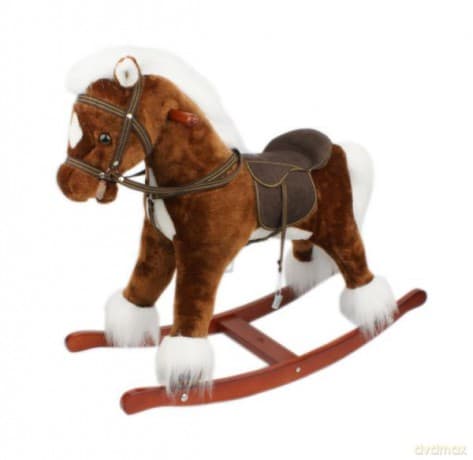 Koń na biegunach duży z dźwiękiem, rusza mordą