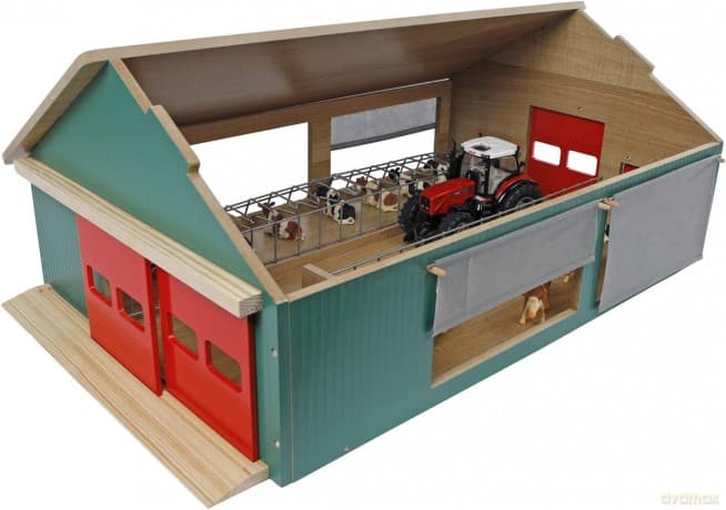 Obora z oknami z roletami 64x44x27 cm 1:32 Kids Globe