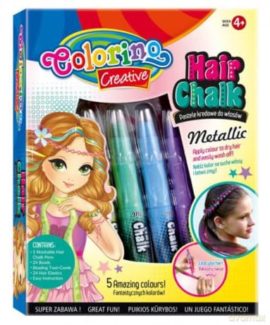 Pastele kredowe do włosów 5 kolorów Metallic 37046 Colorino Creative