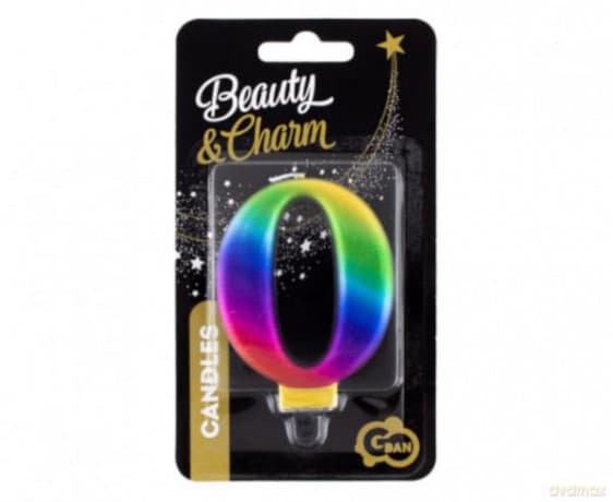 Świeczka B&C cyferka 0 Galaxy 8 cm PF-SCG0